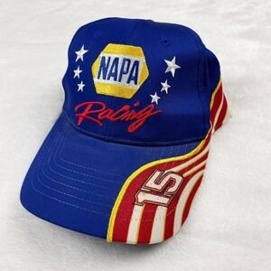 Vintage 90s Y2K Nascar Napa Racing American Flag‎ Print Hat